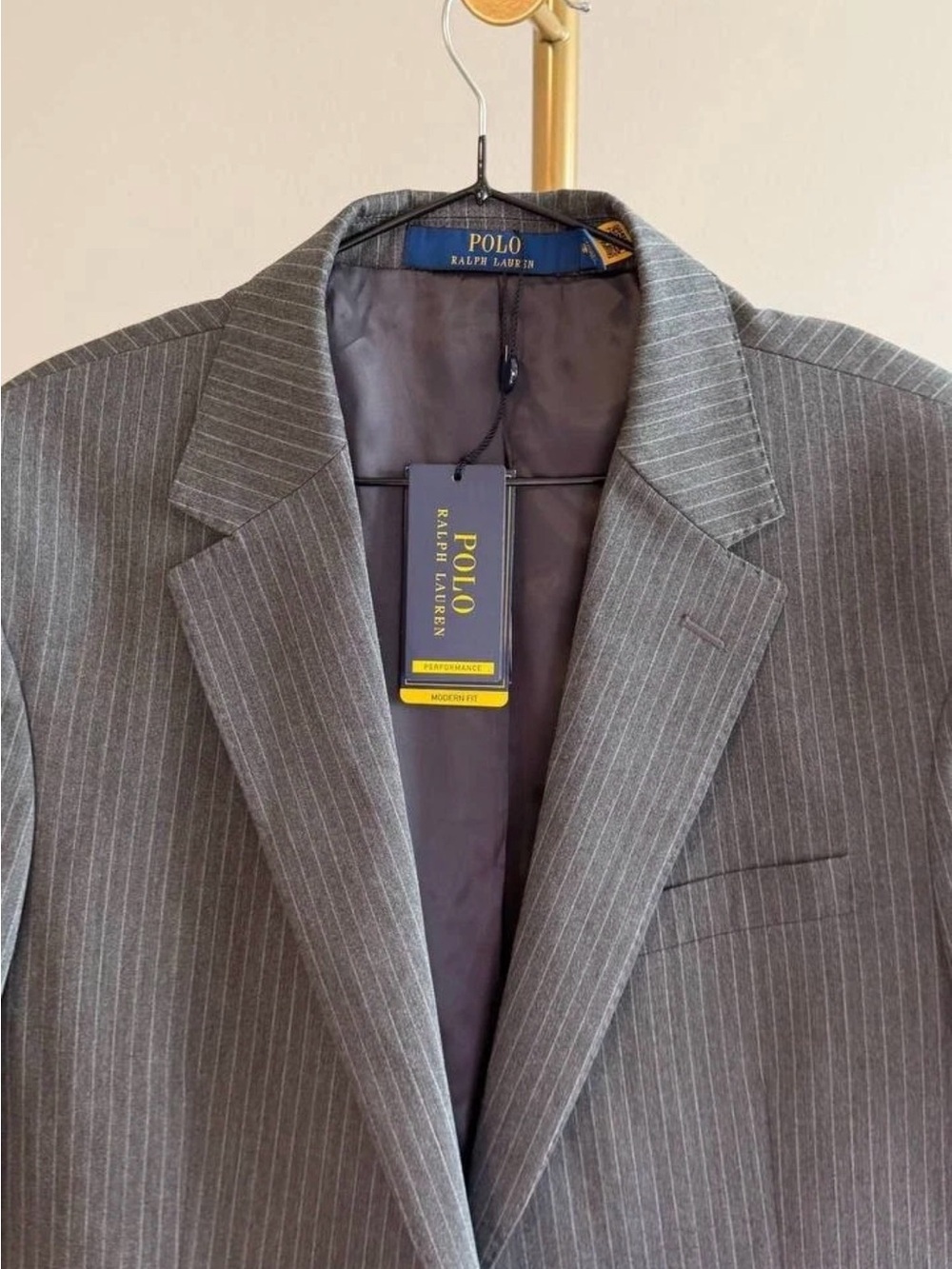 Polo by Ralph Lauren Charcoal Gray Pinstripe Men's Blazer